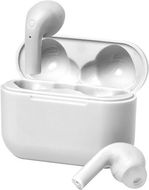 Korvakuulokkeet Prucky bluetooth earphones, valkoinen liikelahja logopainatuksella