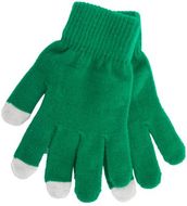 Kosketusnäytön käsine Actium touch screen gloves, harmaa, vihreä liikelahja logopainatuksella