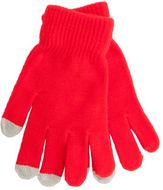 Kosketusnäytön käsine Actium touch screen gloves, harmaa, punainen liikelahja logopainatuksella