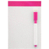 Kuivana pyyhdittävä rihvelitaulu Yupit magnetic note board, valkoinen, fuksia liikelahja logopainatuksella