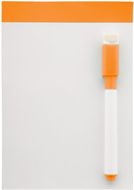 Kuivana pyyhdittävä rihvelitaulu Yupit magnetic note board, valkoinen, oranssi liikelahja logopainatuksella