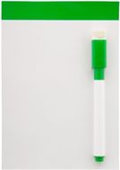 Kuivana pyyhdittävä rihvelitaulu Yupit magnetic note board, valkoinen, vihreä liikelahja logopainatuksella