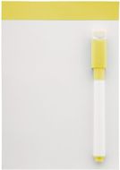 Kuivana pyyhdittävä rihvelitaulu Yupit magnetic note board, valkoinen, keltainen liikelahja logopainatuksella