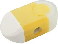 Kumi Cafey eraser and sharpener, valkoinen, keltainen liikelahja logopainatuksella