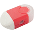 Kumi Cafey eraser and sharpener, valkoinen, punainen liikelahja logopainatuksella