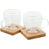 Kuppi Mocaboo glass espresso cup set, luonnollinen, läpinäkyvä liikelahja logopainatuksella