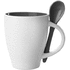 Kuppi Spoon mug, valkoinen, musta liikelahja omalla logolla tai painatuksella