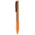 Kuulakynä Bripp bamboo ballpoint pen, luonnollinen, oranssi liikelahja logopainatuksella