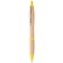 Kuulakynä Coldery bamboo ballpoint pen, luonnollinen, keltainen liikelahja logopainatuksella