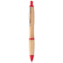 Kuulakynä Coldery bamboo ballpoint pen, luonnollinen, punainen liikelahja logopainatuksella