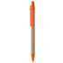 Kuulakynä Compo ballpoint pen, luonnollinen, oranssi liikelahja logopainatuksella