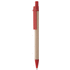 Kuulakynä Compo ballpoint pen, luonnollinen, punainen liikelahja logopainatuksella