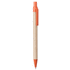 Kuulakynä Desok ballpoint pen, luonnollinen, oranssi liikelahja logopainatuksella