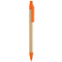 Kuulakynä Plarri ballpoint pen, luonnollinen, oranssi liikelahja logopainatuksella
