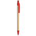 Kuulakynä Plarri ballpoint pen, luonnollinen, punainen liikelahja logopainatuksella