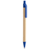 Kuulakynä Plarri ballpoint pen, luonnollinen, sininen liikelahja logopainatuksella