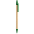 Kuulakynä Plarri ballpoint pen, luonnollinen, vihreä liikelahja logopainatuksella