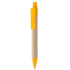 Kuulakynä Reflat recycled paper ballpoint pen, luonnollinen, keltainen liikelahja logopainatuksella