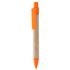 Kuulakynä Reflat recycled paper ballpoint pen, luonnollinen, oranssi liikelahja logopainatuksella