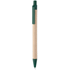 Kuulakynä Tori ballpoint pen, luonnollinen, vihreä liikelahja logopainatuksella
