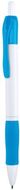 Kuulakynä Zufer ballpoint pen, valkoinen, vaaleansininen liikelahja logopainatuksella