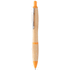 Kuulakynä Coldery bamboo ballpoint pen, luonnollinen, oranssi liikelahja logopainatuksella