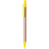Kuulakynä Tori ballpoint pen, luonnollinen, keltainen liikelahja logopainatuksella