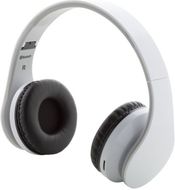 Kuulokkeet Darsy bluetooth headphones, valkoinen, musta liikelahja logopainatuksella