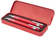 Kynäkotelo Sheridan pen and pencil set, punainen liikelahja logopainatuksella