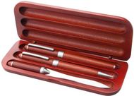 Kynäkotelo Rowotri wooden pen set, punainen liikelahja logopainatuksella