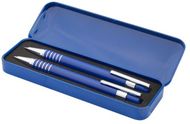 Kynäkotelo Sheridan pen and pencil set, sininen liikelahja logopainatuksella