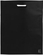 Lehtikassi Dromeda RPET shopping bag, musta liikelahja logopainatuksella