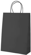 Lehtikassi Mall paper bag, musta liikelahja logopainatuksella