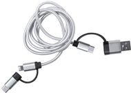 Liitäntäkaapeli Trentex USB charger cable, hopea liikelahja logopainatuksella