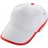 Lippalakki Line baseball cap, valkoinen, punainen liikelahja logopainatuksella