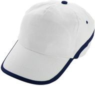 Lippalakki Line baseball cap, valkoinen, sininen liikelahja logopainatuksella