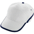 Lippalakki Line baseball cap, valkoinen, sininen liikelahja logopainatuksella