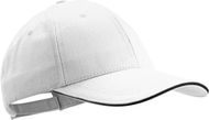 Lippalakki Rubec baseball cap, valkoinen liikelahja logopainatuksella