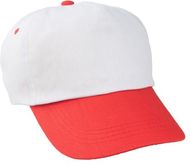 Lippalakki Sport baseball cap, valkoinen, punainen liikelahja logopainatuksella