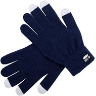 Lämpöliivi Despil RPET touch screen gloves, tummansininen liikelahja logopainatuksella