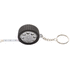 Mittanauha Wheel keyring with tape measure, musta liikelahja logopainatuksella