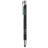 Monikäyttöinen kuulakynä Connel touch ballpoint pen, musta, vihreä liikelahja logopainatuksella