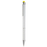 Monikäyttöinen kuulakynä alustalla Neyax touch ballpoint pen, valkoinen, keltainen liikelahja logopainatuksella