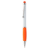 Monikäyttöinen kuulakynä alustalla Sagurwhite touch ballpoint pen, valkoinen, oranssi liikelahja logopainatuksella