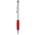Monikäyttöinen kuulakynä alustalla Sagurwhite touch ballpoint pen, valkoinen, punainen liikelahja logopainatuksella