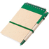 Muistilehtiö Ecocard notebook, luonnollinen, vihreä liikelahja logopainatuksella