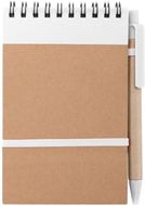 Muistilehtiö Ecocard notebook, valkoinen, luonnollinen liikelahja logopainatuksella