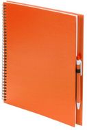 Muistilehtiö Tecnar notebook, oranssi liikelahja logopainatuksella