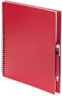 Muistilehtiö Tecnar notebook, punainen liikelahja logopainatuksella