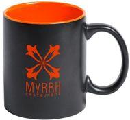 Muki Bafy mug, musta, oranssi liikelahja logopainatuksella